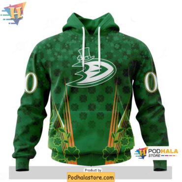 Anaheim Ducks 3D Hoodie Celebrate St Patricks Day with Custom Apparel - Podhalastore