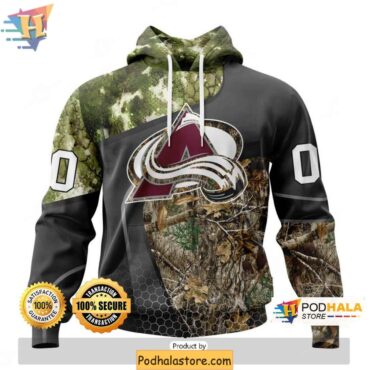Bold Colorado Avalanche Hoodie, NHL Merch with Camo Design - Podhalastore