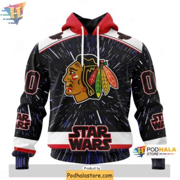 Chicago Blackhawks 3D Hoodie, Personalized NHL Star Wars Apparel - Podhalastore