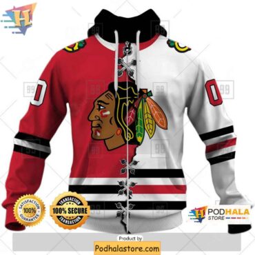 Chicago Blackhawks Broken Mix 3D Hoodie Personalized NHL Apparel for Fans - Podhalastore