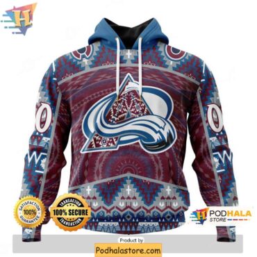 Colorado Avalanche 3D Hoodie, Native Pattern NHL Fan Gear Apparel - Podhalastore