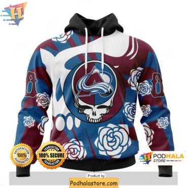 Custom Colorado Avalanche 3D Hoodie, Unique NHL Grateful Dead Apparel - Podhalastore