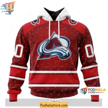 Custom Colorado Avalanche 3D Hoodie, Valentines Day NHL Gift for Fans - Podhalastore