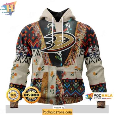 Custom Native Pattern Anaheim Ducks 3D Hoodie Personalized NHL Apparel - Podhalastore