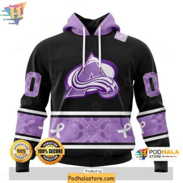 Customizable Colorado Avalanche 3D Hoodie, Hockey Fights Cancer 3D Clothing - Podhalastore