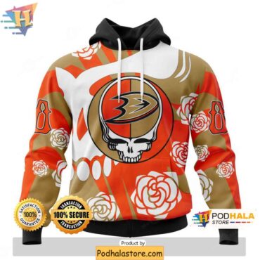 Grateful Dead Anaheim Ducks 3D Hoodie, Custom NHL Fan Apparel - Podhalastore