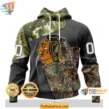 Personalized Chicago Blackhawks Hoodie, Camouflage Design for Fans - Podhalastore