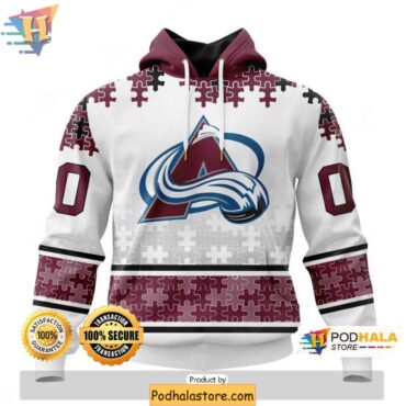 Personalized Colorado Avalanche 3D Hoodie, Autism Awareness Design Apparel - Podhalastore