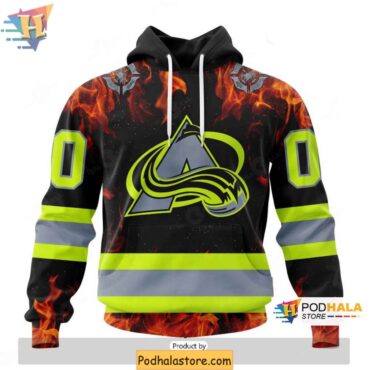 Personalized Colorado Avalanche 3D Hoodie Honoring Firefighters, Unique NHL Apparel - Podhalastore