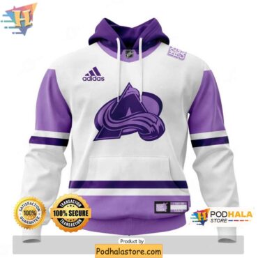 Personalized Colorado Avalanche 3D Hoodie, NHL Cancer Awareness Apparel - Podhalastore