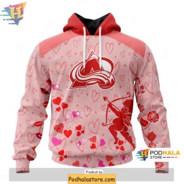 Personalized Colorado Avalanche 3D Hoodie, NHL Valentine Gift Apparel - Podhalastore